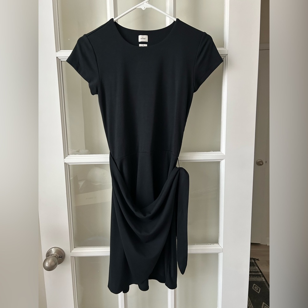 Wilfred by Aritzia Black Dress Small Tie Waist